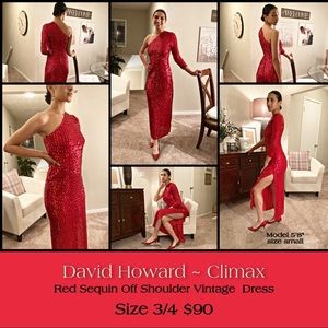 Karen Okada/David Howard Vintage Sequin Dress